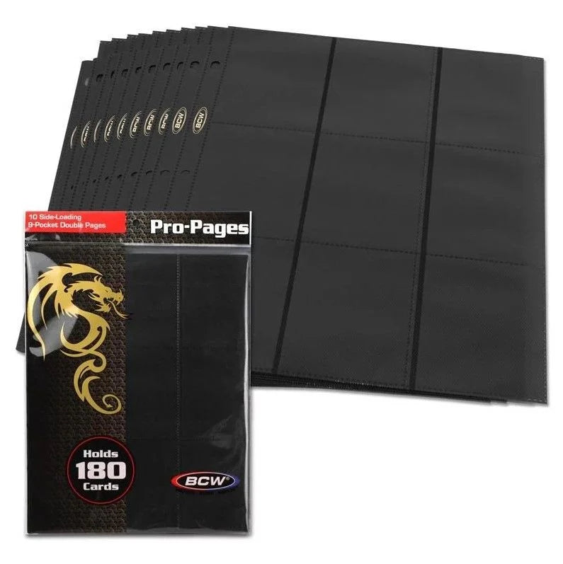 BCW Pages Side Loading 18-Pocket Pro - Black 10ct Pack