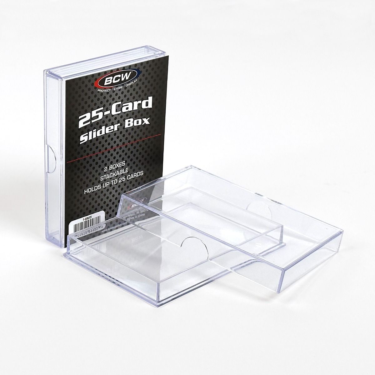 BCW Plastic 2-Piece Slider Box Case 25 Count - 2 Pack