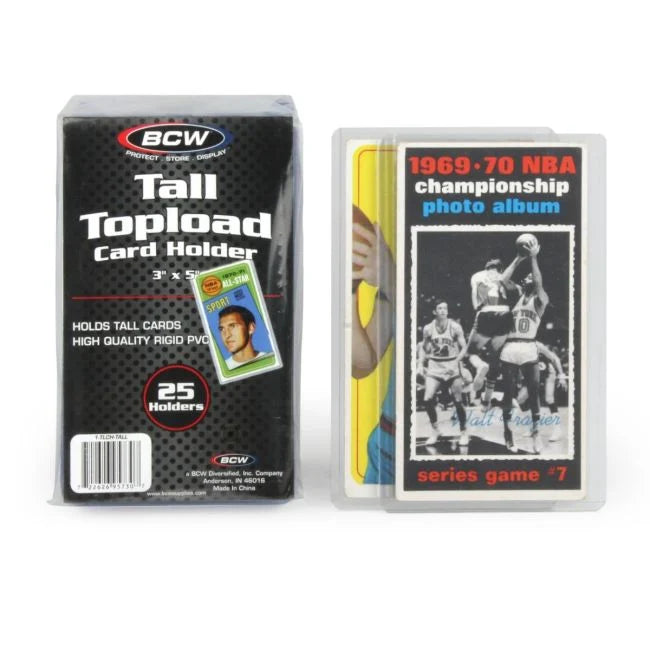 BCW Toploader TALL 3x5 Card Holder - 25 Pack