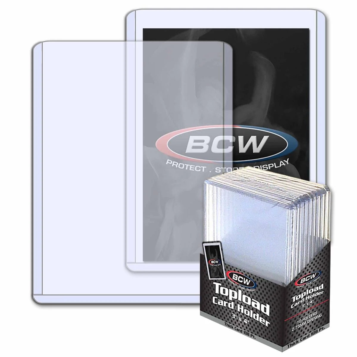 BCW Toploader Thick 2.75mm 3x4 Card Holder - 10 Pack