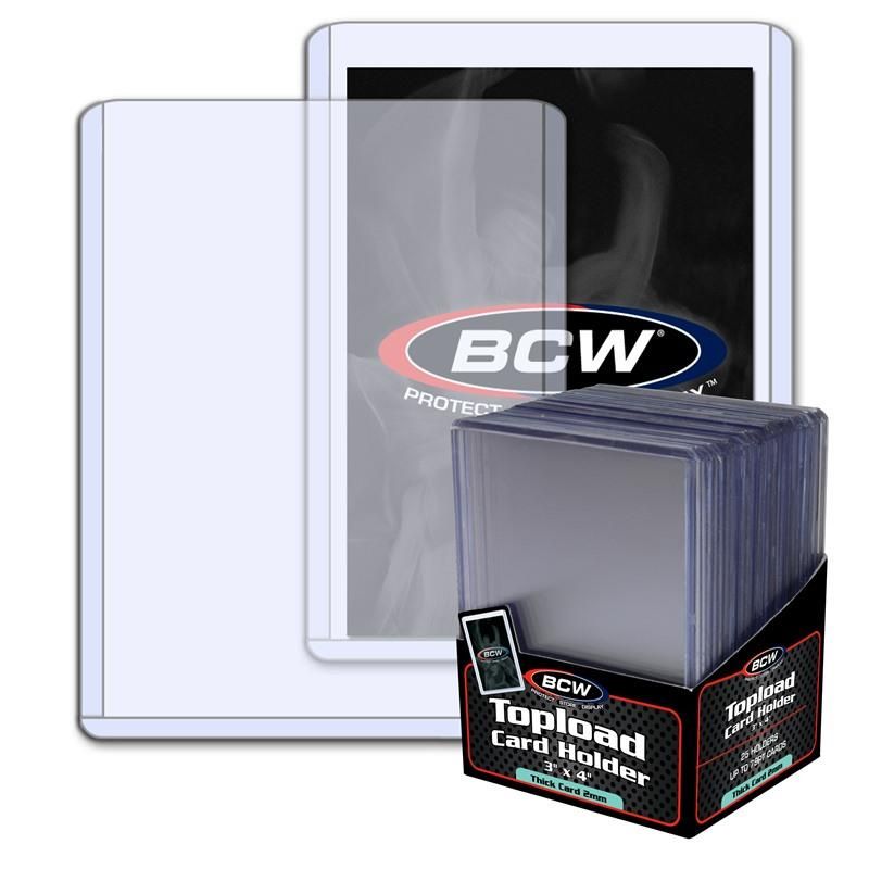 BCW Toploader Thick 2mm 3x4 Card Holder - 25 Pack