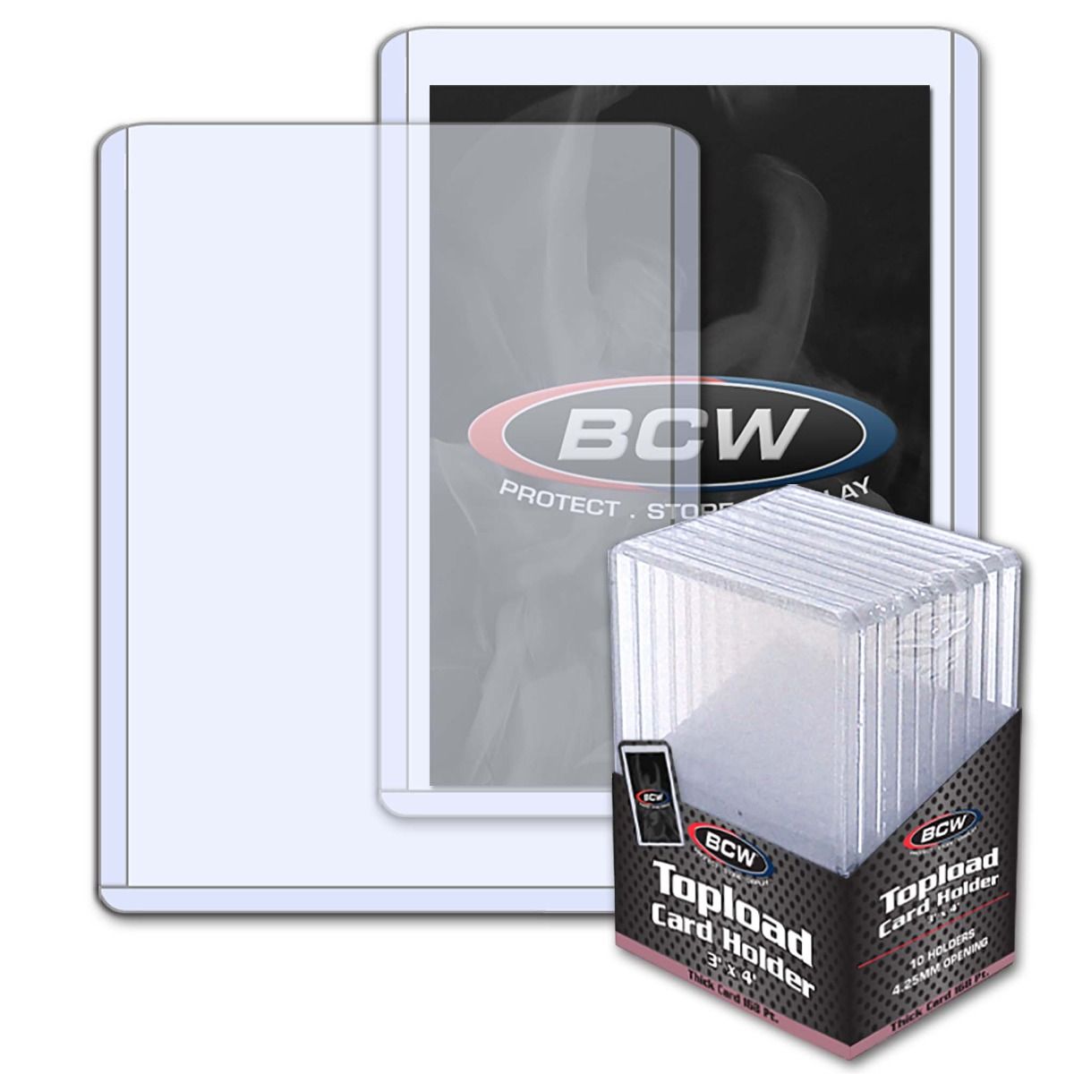BCW Toploader Thick 4.25mm 3x4 Card Holder - 10 Pack