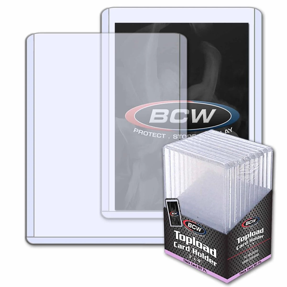 BCW Toploader Thick 5mm 3x4 Card Holder - 10 Pack
