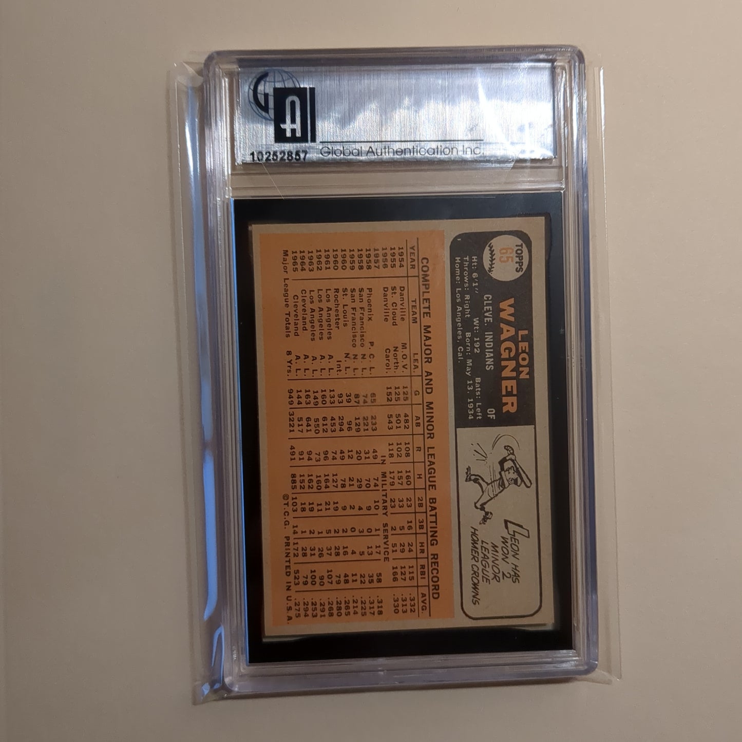 1966 Topps #65 Leon Wagner / GAI 8.5