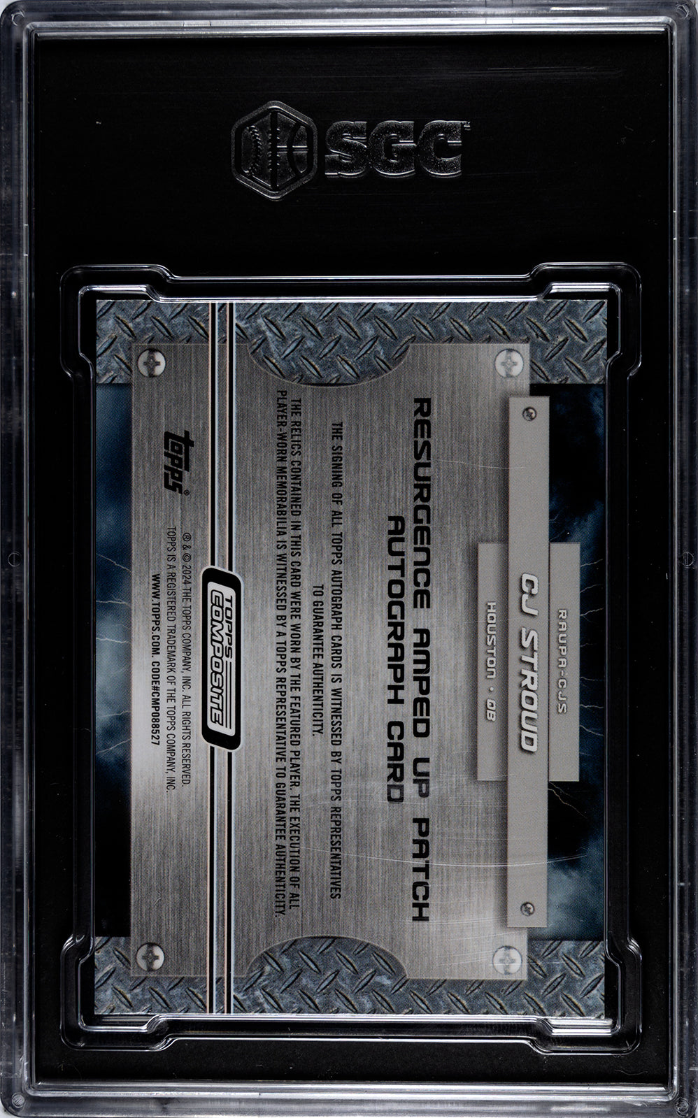 2023 Topps Composite #RAUPA-CJS CJ Stroud RC Amped Up Rookie Patch Auto 10/25) / SGC 9 / C3790