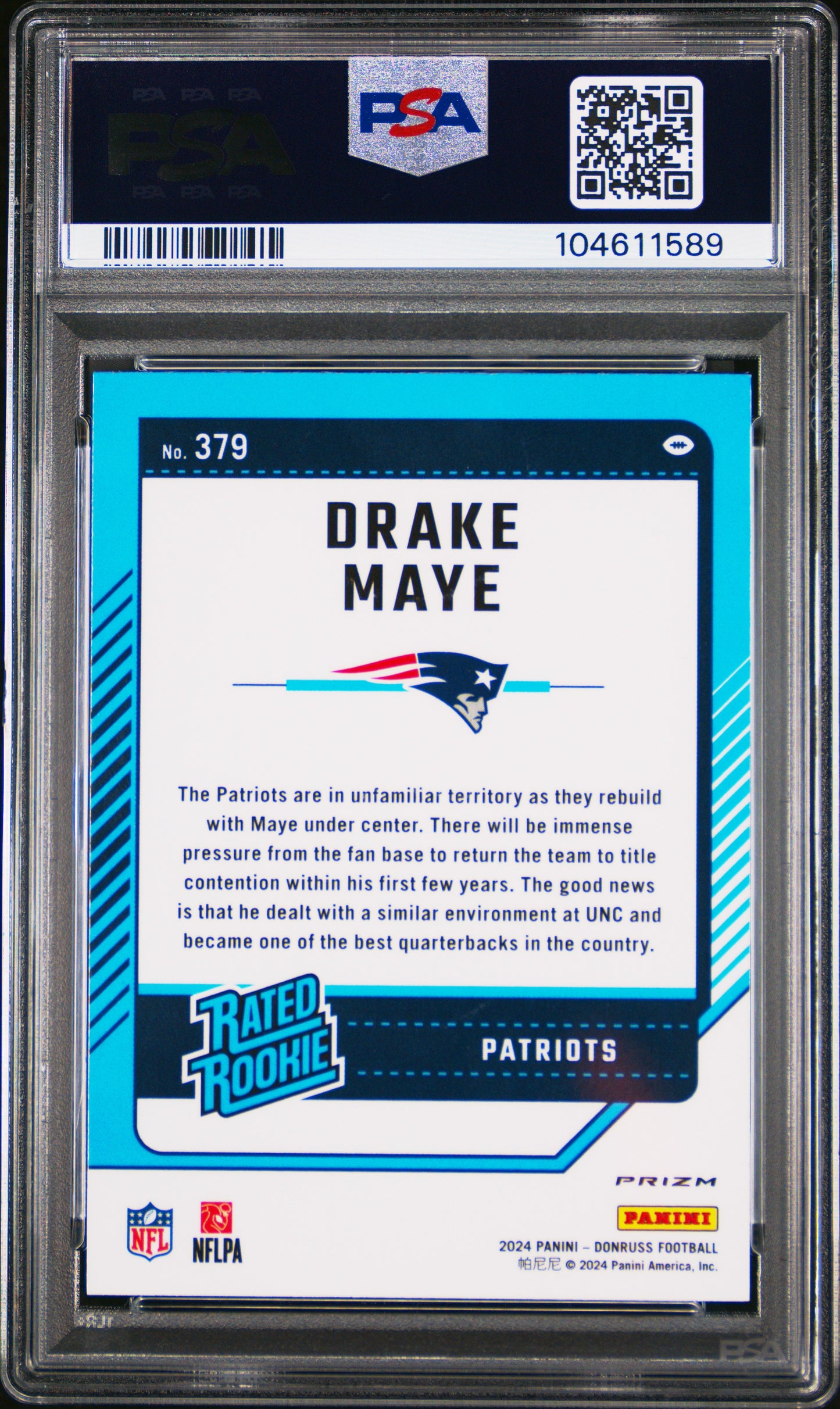 2024 Donruss Optic Preview #379 Drake Maye RC Silver / PSA 9 / C1589
