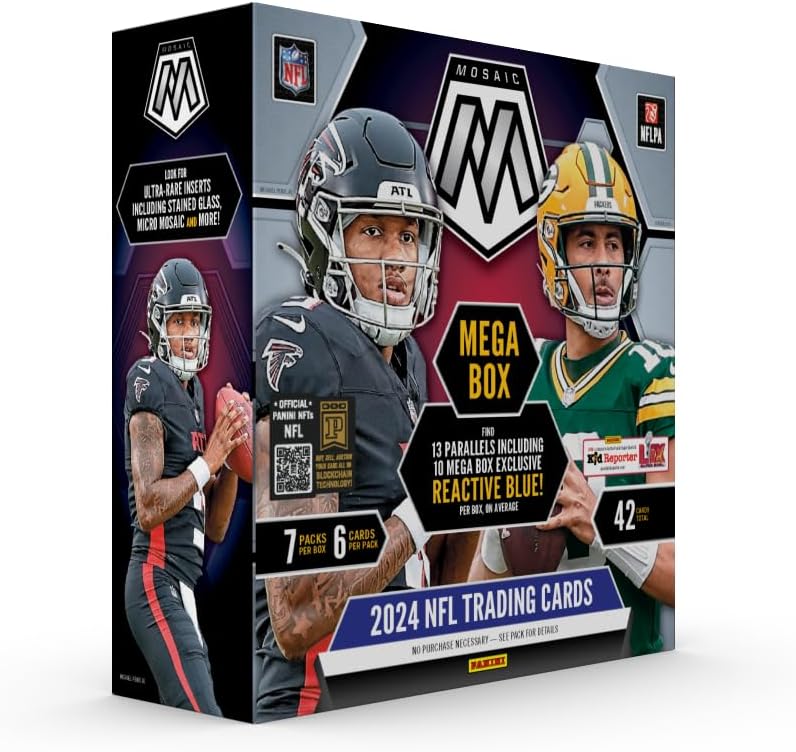 2024 Panini Mosaic NFL Football 7-pack Mega Box (Reactive Blue)