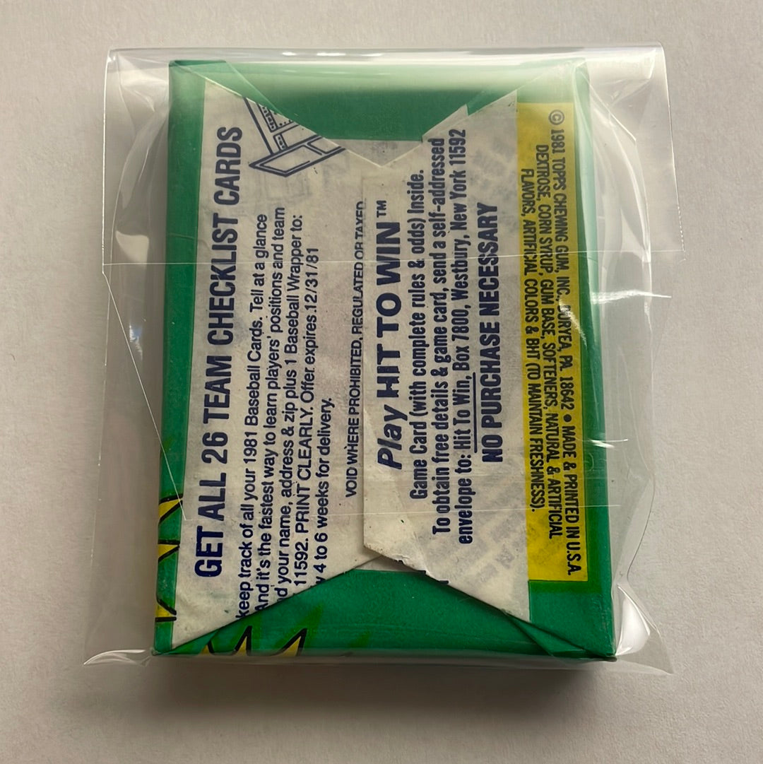 1981 Topps Baseball Wax Pack - 15 Cards