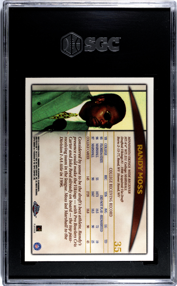 1998 Topps Chrome #35 Randy Moss RC / SGC 9.5 / C5136