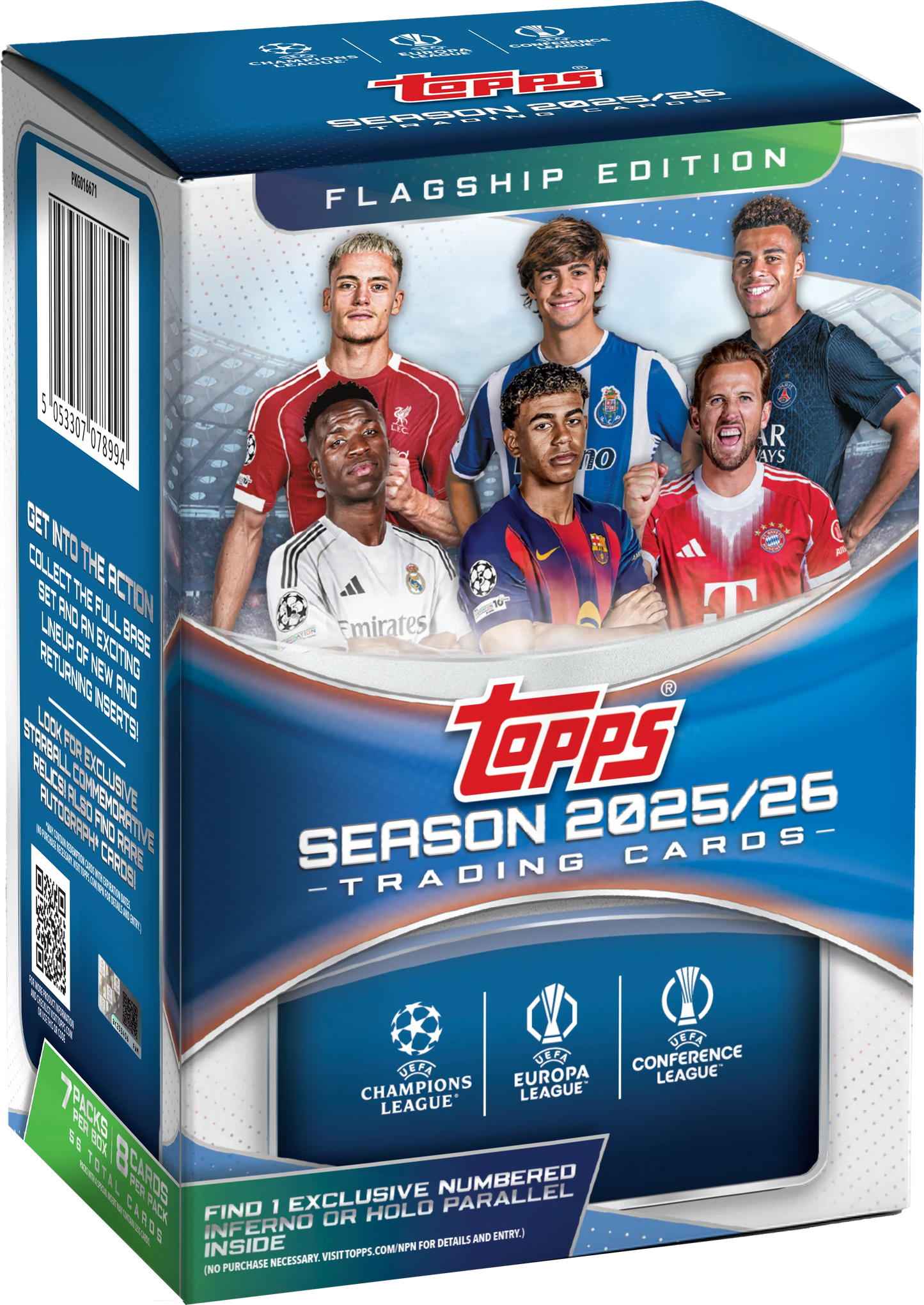 2025/26 Topps UEFA Club Competitions Flagship Soccer 7-pack Blaster Box