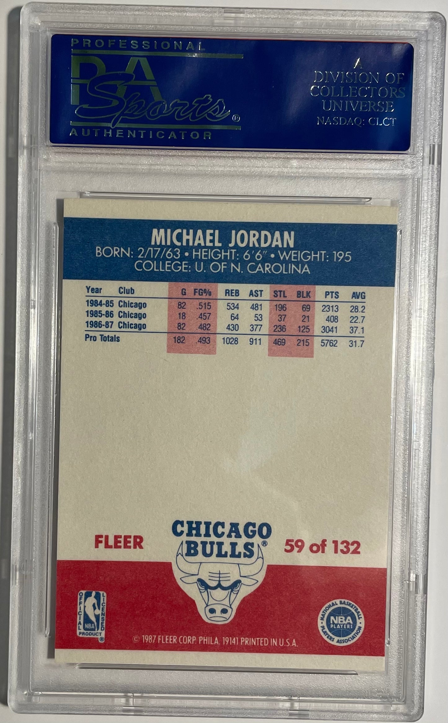 1987 Fleer #57 Michael Jordan / PSA 9 / SOLD