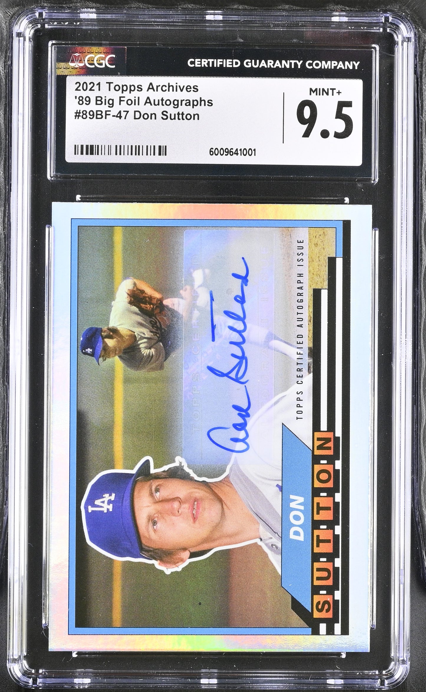 2021 Topps Archives '89 Big Foil Auto #89BF-47 Don Sutton / CGC 9.5 / C1001
