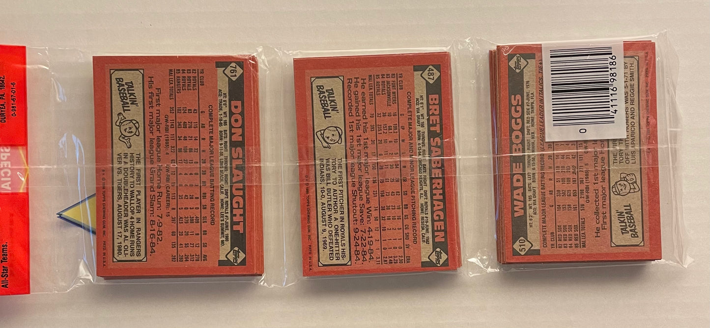 1986 Topps Baseball Rack Pack - 48 Cards