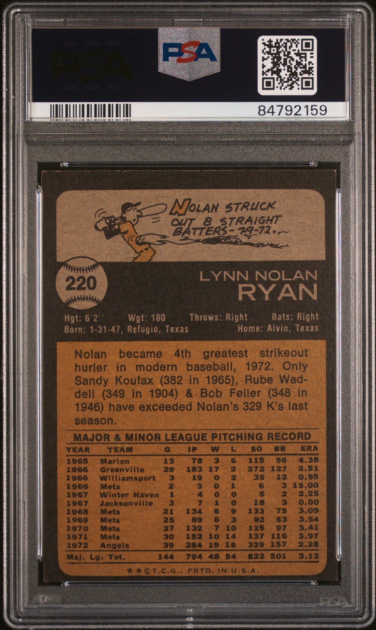 1973 Topps #200 Nolan Ryan (HOF) / PSA 5 / C2159