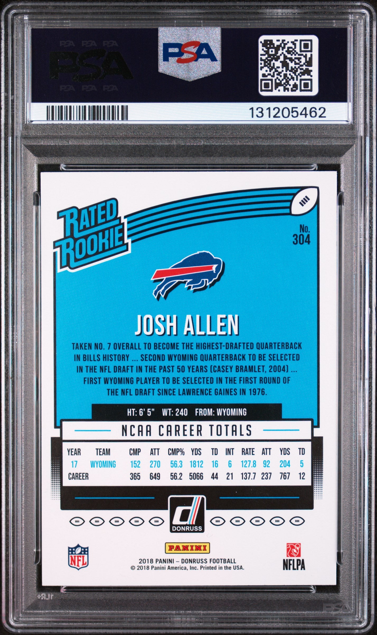 2018 Donruss #304 Josh Allen RC / PSA 9 / C5462