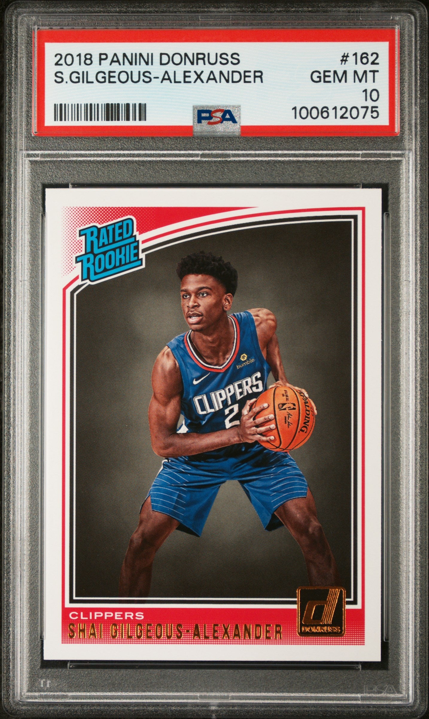 2018 Panini Donruss #162 Shai Gilgeous Alexander RC / PSA 10 / C2075
