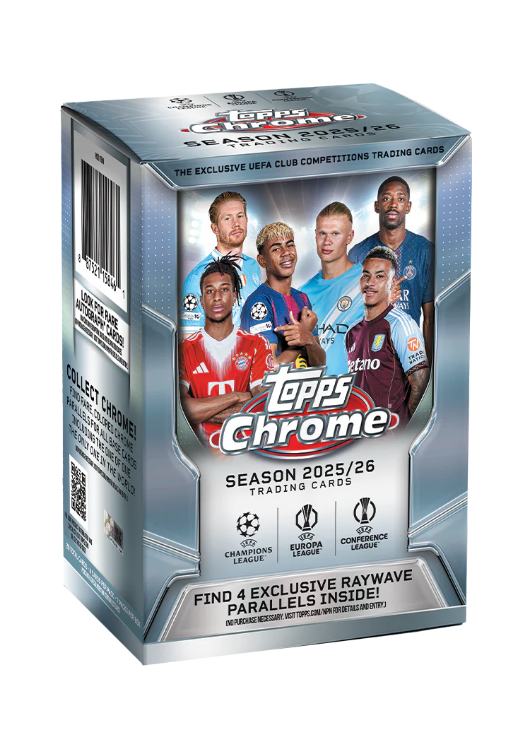 2025/26 Topps Chrome UEFA Club Competitions Flagship Soccer 7-pack Blaster Box
