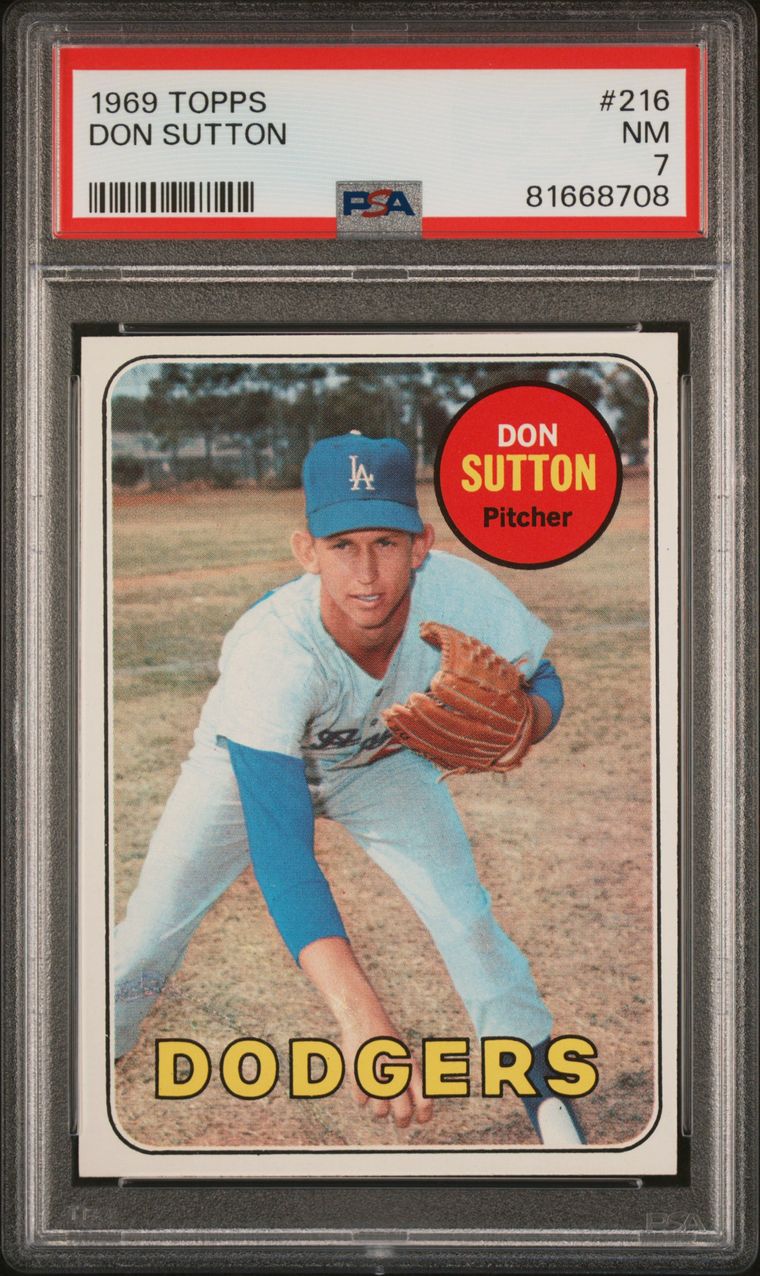 1969 Topps #216 DON SUTTON DODGERS / PSA 7 / C8708