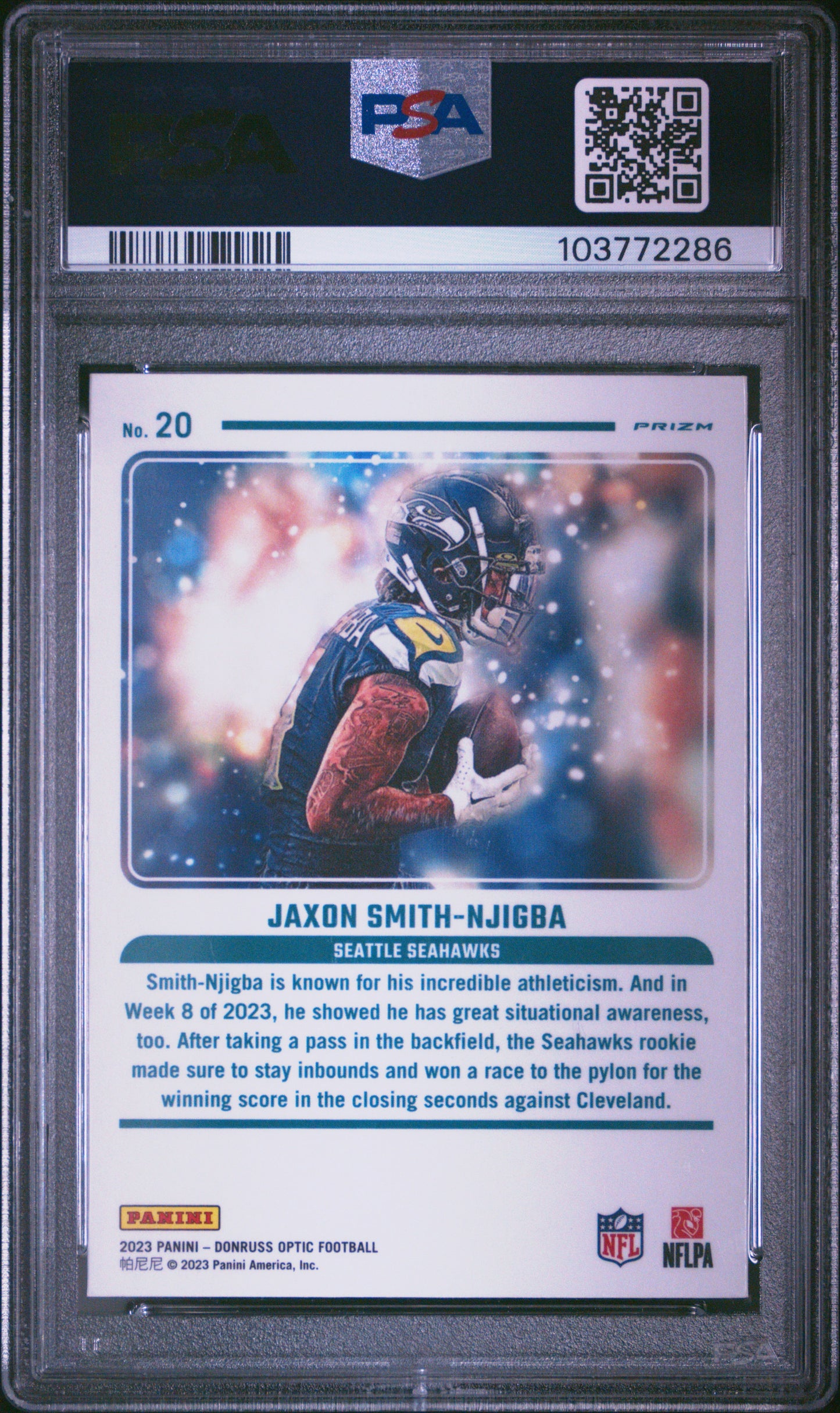 2023 Donruss Optic #20 Jaxon Smith-Njigba RC Mythical / PSA 9 / C2286