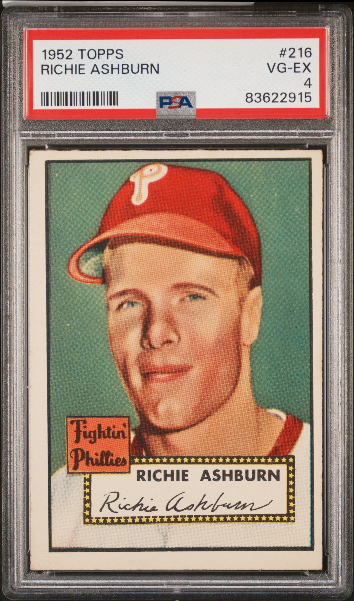 1952 Topps #216 Richie Ashburn / PSA 4 / C2915