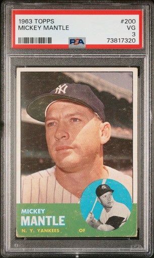 1963 Topps #200 Mickey Mantle / PSA 3 / C7320