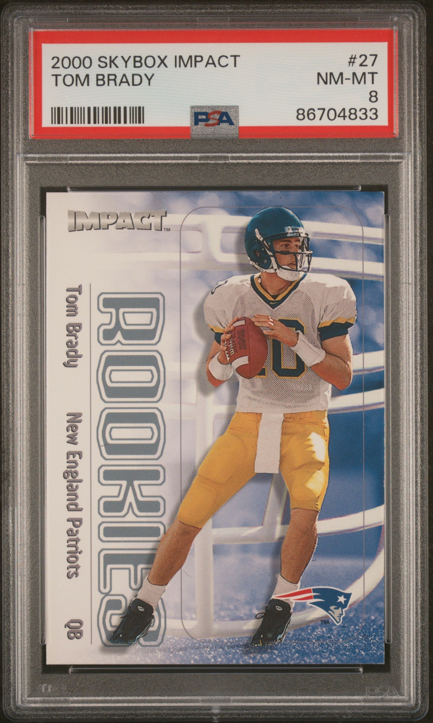 2000 Skybox Impact #27 Tom Brady RC / PSA 8 / C4833