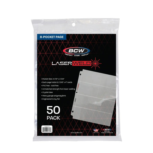 BCW Pages LaserWeld 8-Pocket Page / 50ct Pack