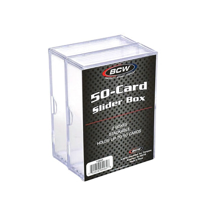 BCW Plastic 2-Piece Slider Box Case 50 Count - 2 Pack