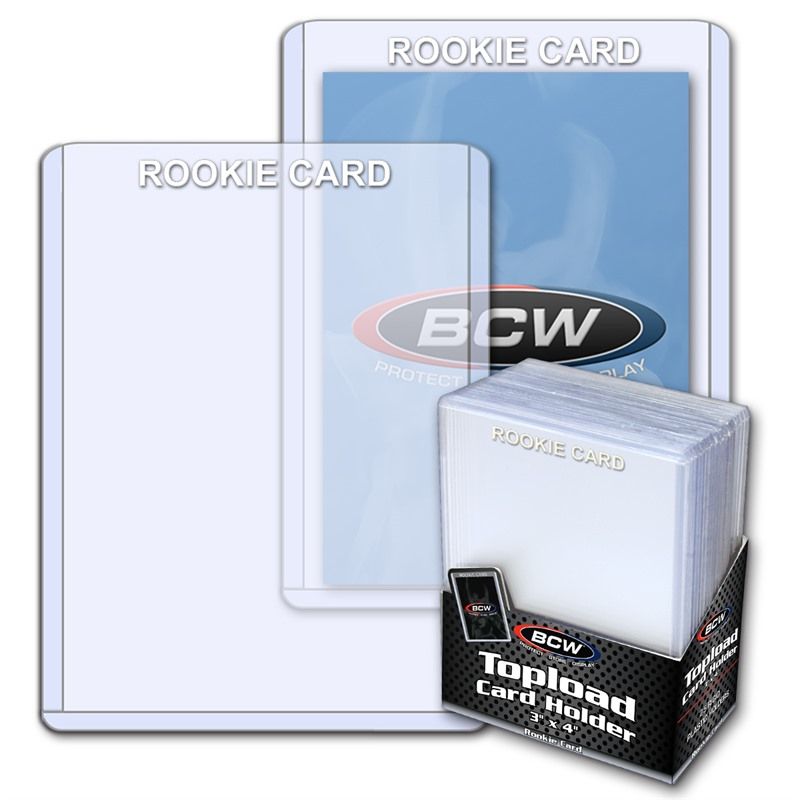 BCW Toploader Standard 3x4 Card Holder - Rookie Imprinted White - 25 Pack