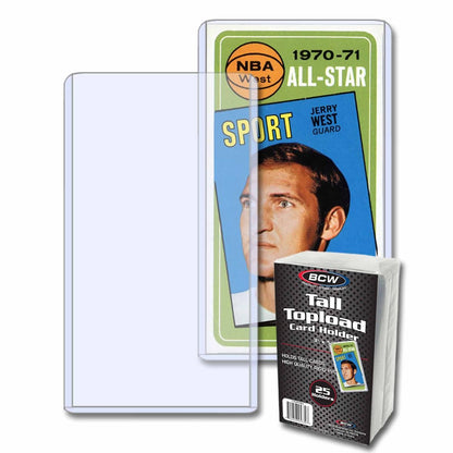 BCW Toploader TALL 3x5 Card Holder - 25 Pack
