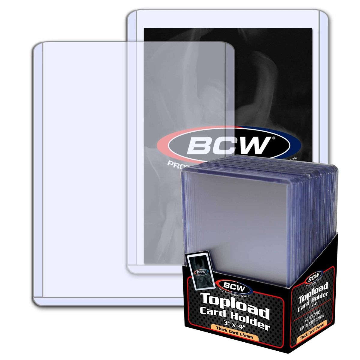 BCW Toploader Thick 1.5mm 3x4 Card Holder - 25 Pack