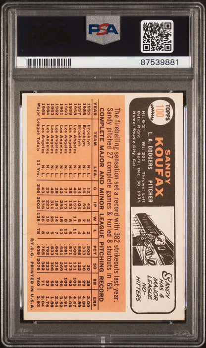 1966 Topps #100 Sandy Koufax  / PSA 5 / C9881