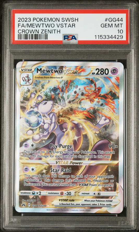 2023 Pokemon Crown Zenith #GG44 Mewtwo VSTAR / PSA 10 / C4429