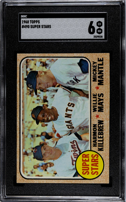 1968 Topps #490 Super Stars Mantle/Mays/Killebrew / SGC 6 / C9028