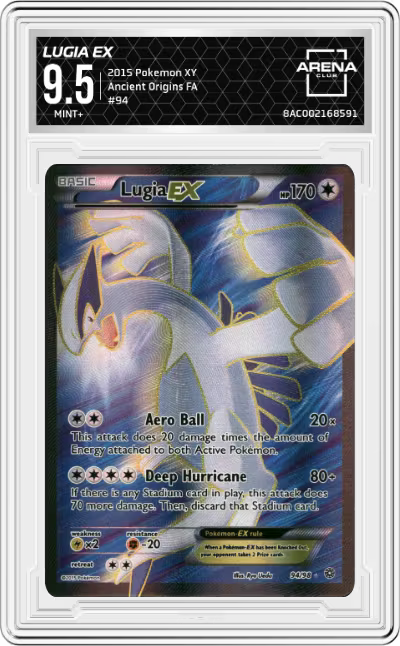 2015 Pokémon XY Ancient Origins #94 Lugia EX Full Art / Arena 9.5 / C8591