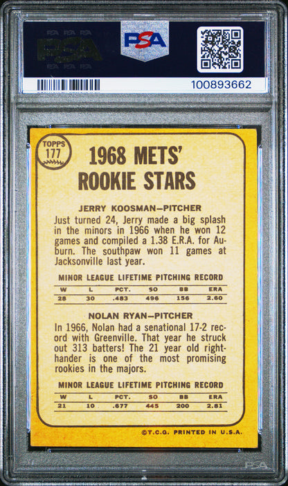 1968 Topps #177 Nolan Ryan Rookie / PSA 4 / C3662