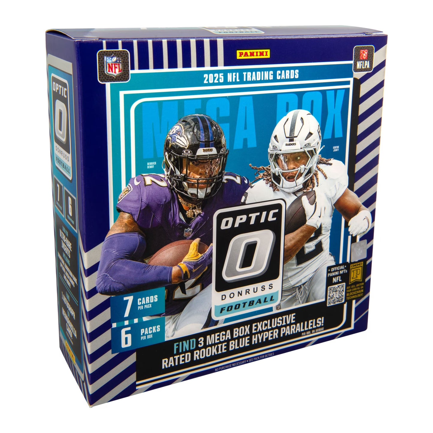 2025 Panini Donruss Optic NFL Football 6-pack MEGA Box (Blue Hyper Parallels)