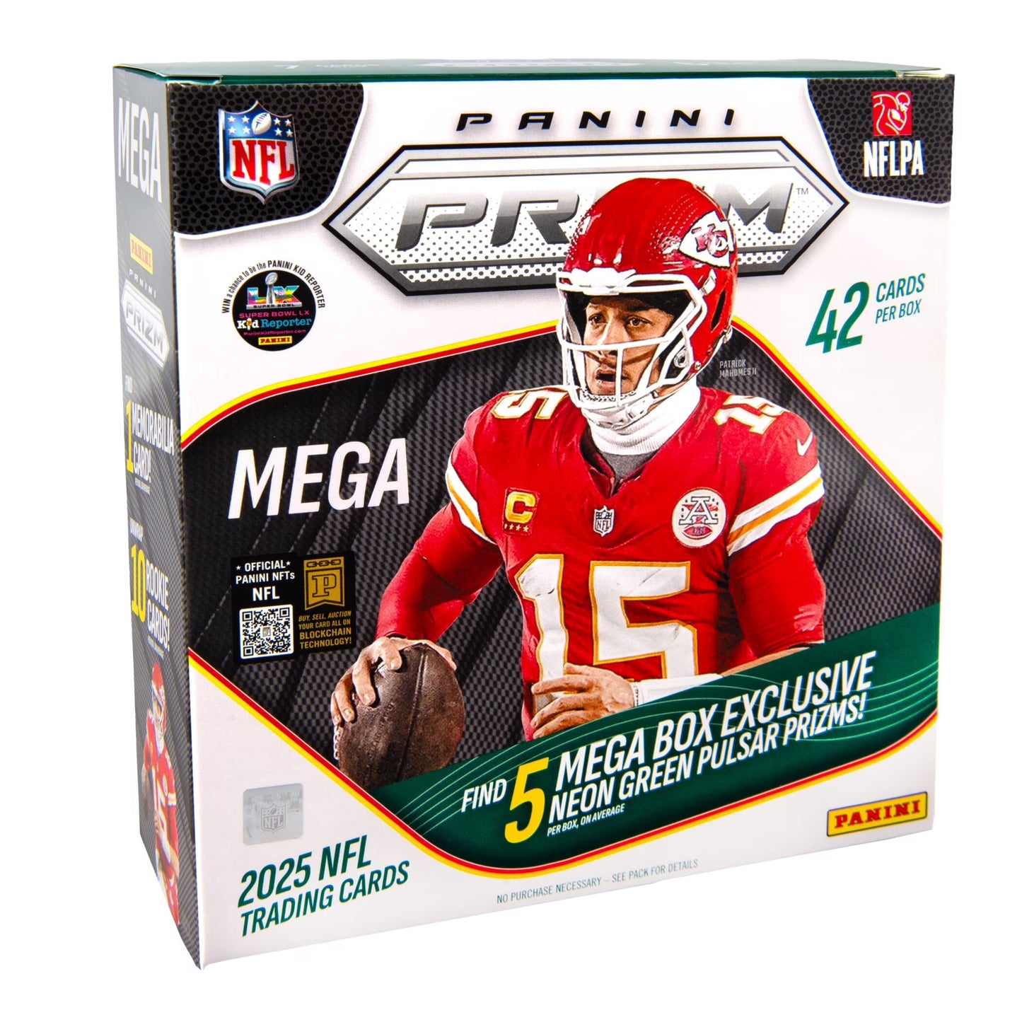 2025 Panini Prizm NFL Football 6-Pack MEGA Box (Neon Green Pulsar)