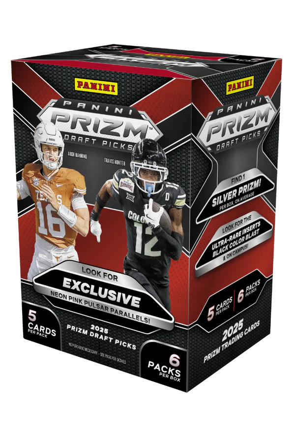 2025 Panini Prizm Draft Picks Collegiate Football 6-Pack Hobby Blaster Box