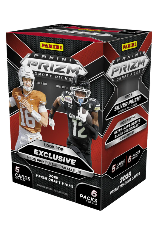 2025 Panini Prizm Draft Picks Collegiate Football 6-Pack Hobby Blaster Box