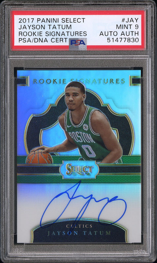 2017 Select #JAY Jayson Tatum RC Auto (#/199) / PSA 9 / C7830