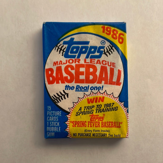 1986 Topps Baseball Wax Pack