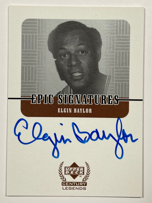 1999 Upper Deck Century Legends Epic Signatures Elgin Baylor Signed AUTO