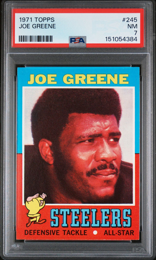 1971 Topps #245 Joe Greene RC / PSA 7 / C4384