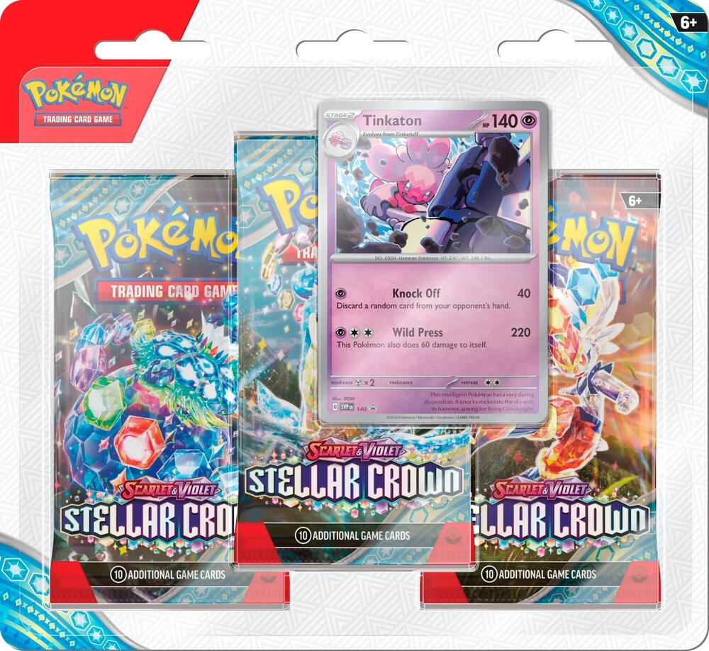 Pokemon Scarlet & Violet 7 Stellar Crown 3-Pack Blister