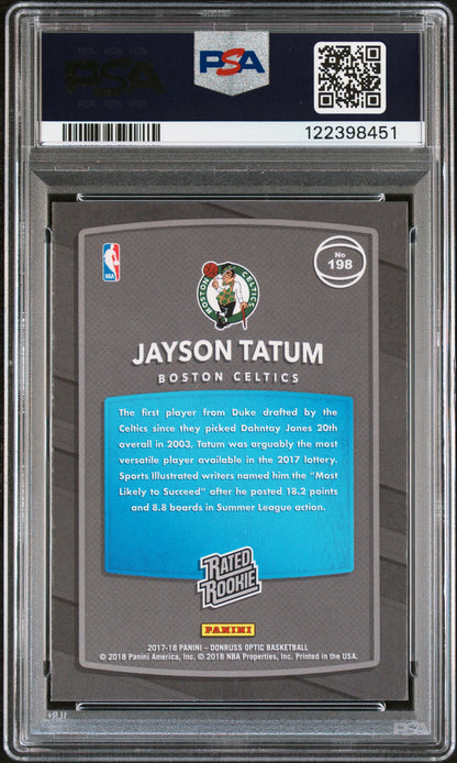 2017 Donruss Optic #198 Jayson Tatum RC Red Yellow / PSA 9 / C8451
