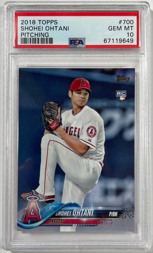 2018 Topps #700 Shohei Ohtani Pitching RC / PSA 10 / C9649