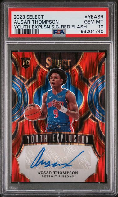 2023 Panini Select #YEASR Ausar Thompson RC Red Flash AUTO / PSA 10 / C4740