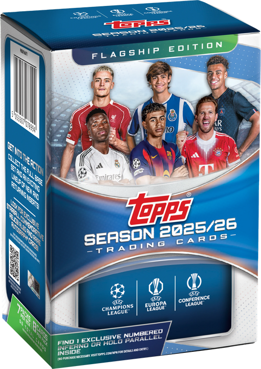 2025/26 Topps UEFA Club Competitions Flagship Soccer 7-pack Blaster Box