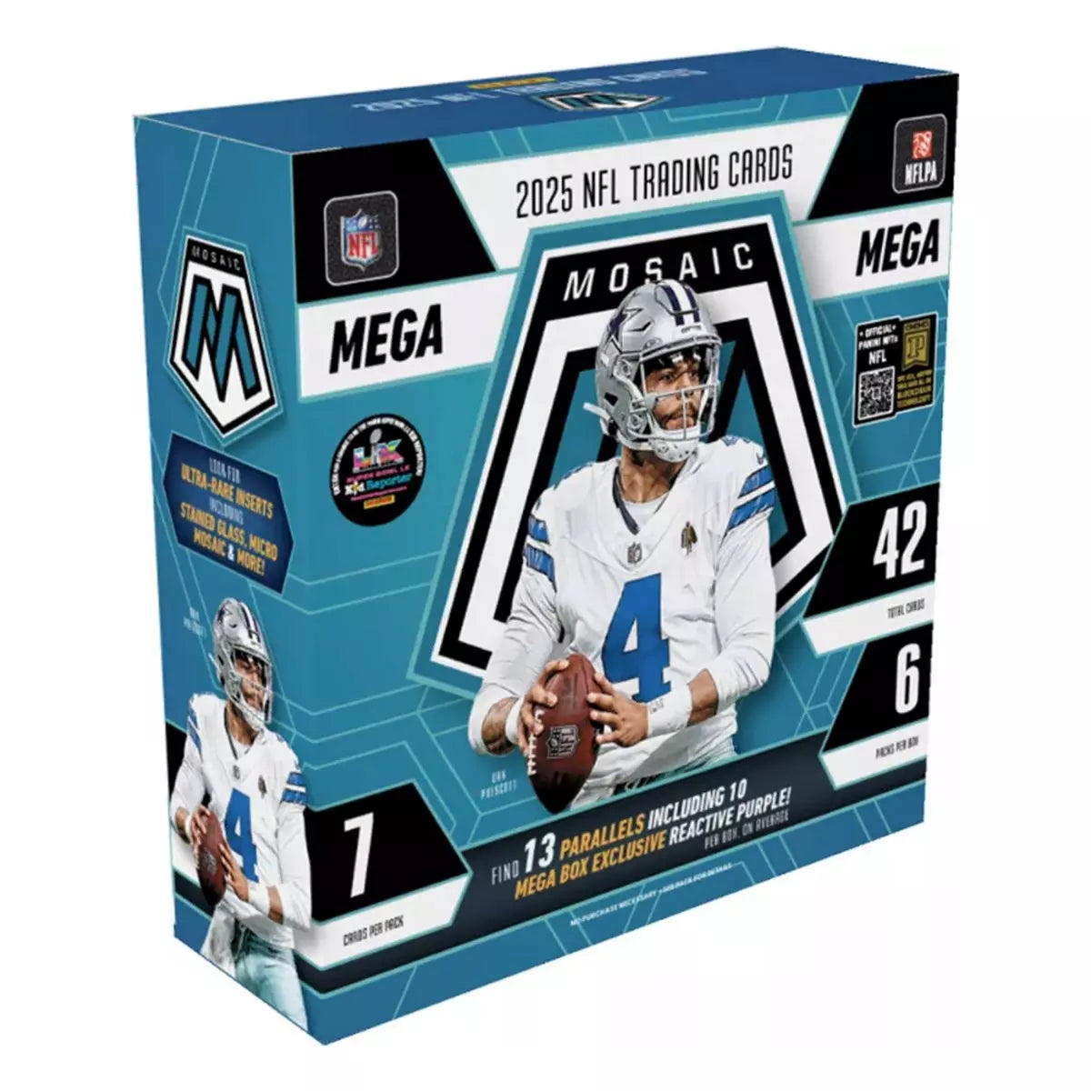 2025 Panini Mosaic NFL Football 6-pack Mega Box (Reactive Purple)